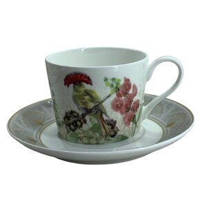 Stechcol Gracie Royal Flycatcher Bird Flower Amazonian Bone China Cup and Saucer